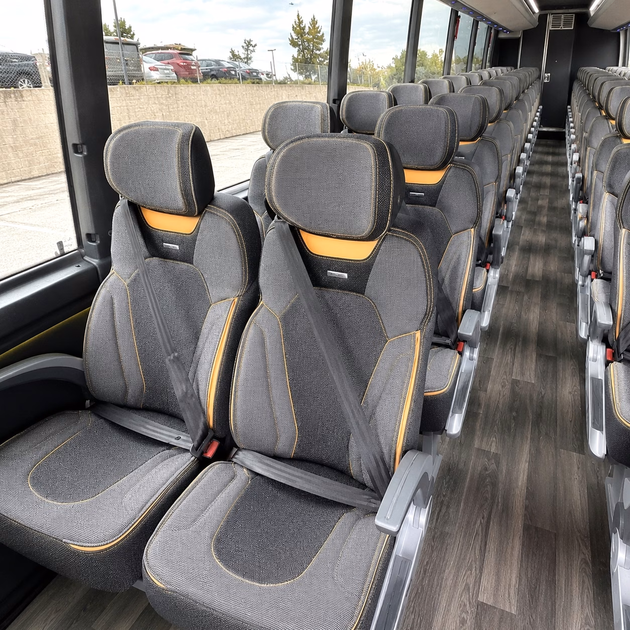 56 passenger charter bus inside
