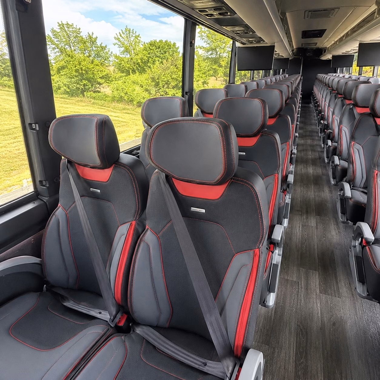 56 passenger charter bus interior