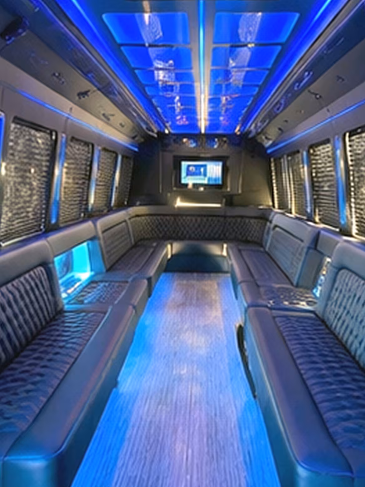 elizabeth prom party bus rentals with led lighting and bars