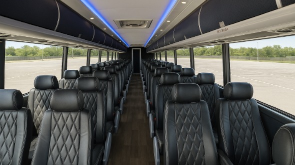 elizabeth 54 passenger charter bus inside