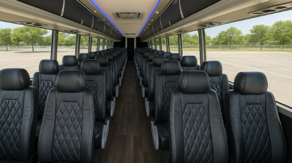 elizabeth 56 passenger charter bus inside