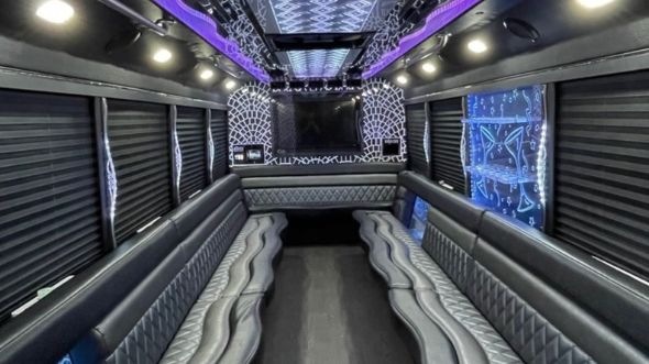 party bus rental interior plainfield